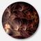 Designart - Glittering Brown Fractal Flower on Black' Floral Metal Circle Wall Art